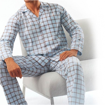Pyjama long mit Knopfleiste/buttened Flannel Night and Home ISAbodywear(ISAnhISAnh9861)