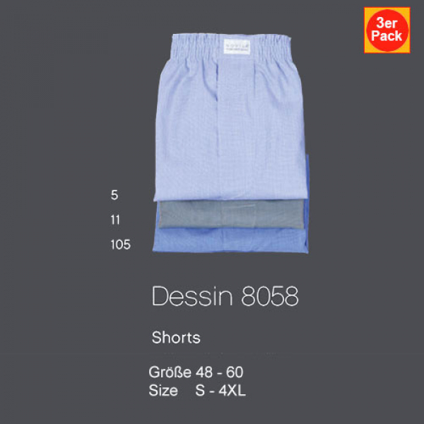 Shorts 8058 with open fly 3 pack Novila (NOsh80583er)