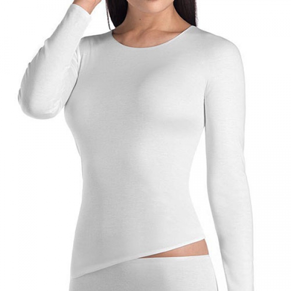 R Shirt 1/1 Arm Long Cotton Seamless Hanro (HAcsn1620)